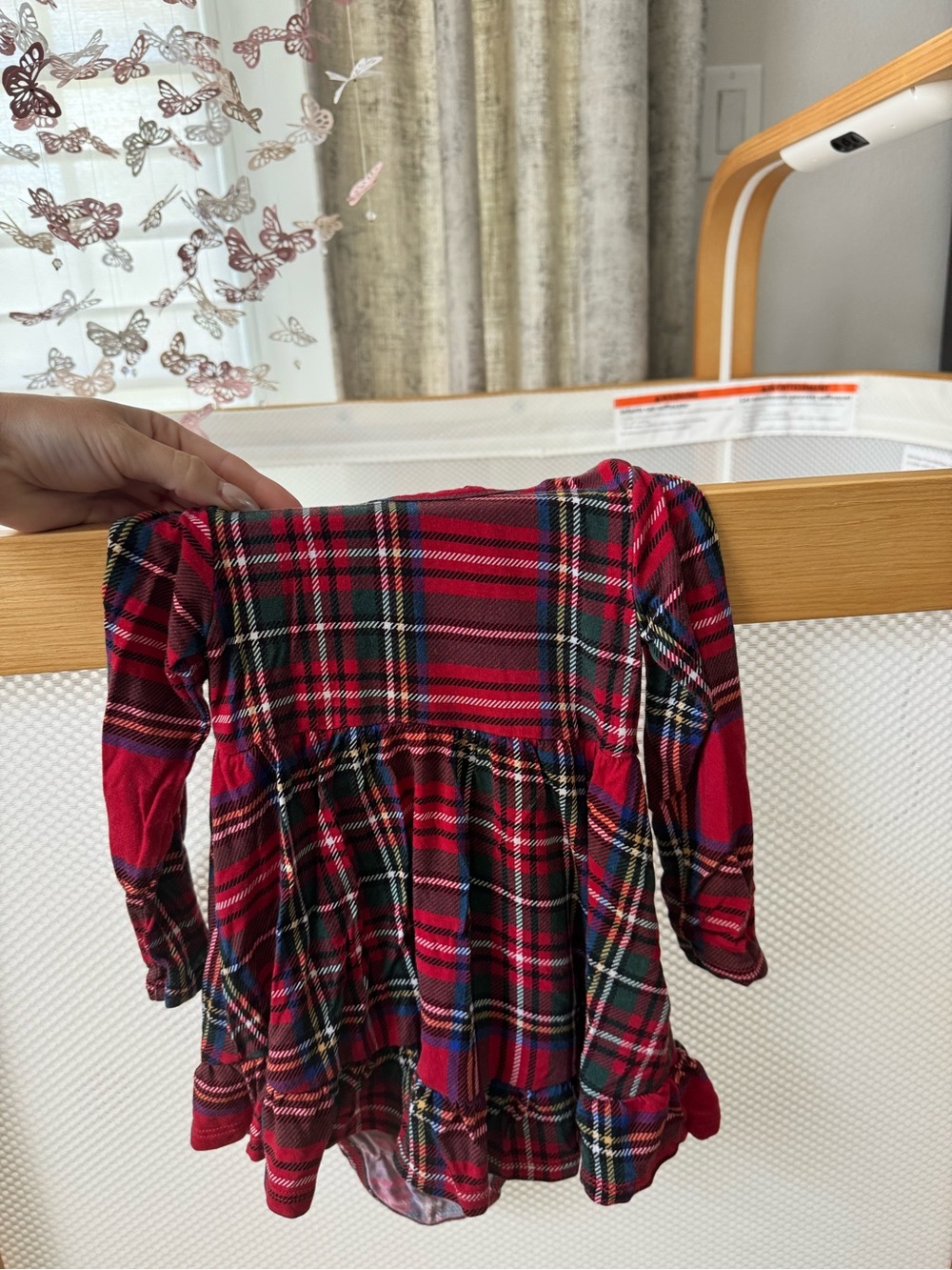 Posh Peanut Red Plaid Long-Sleeve Dress
